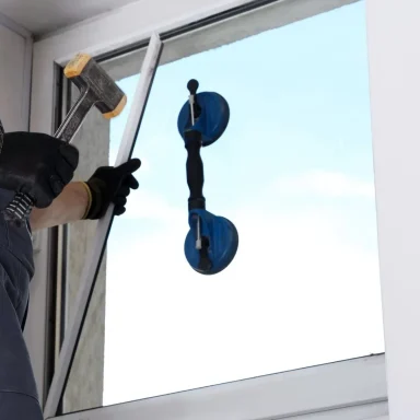 Remplacement de double-vitrage sur fenêtre PVC avec 